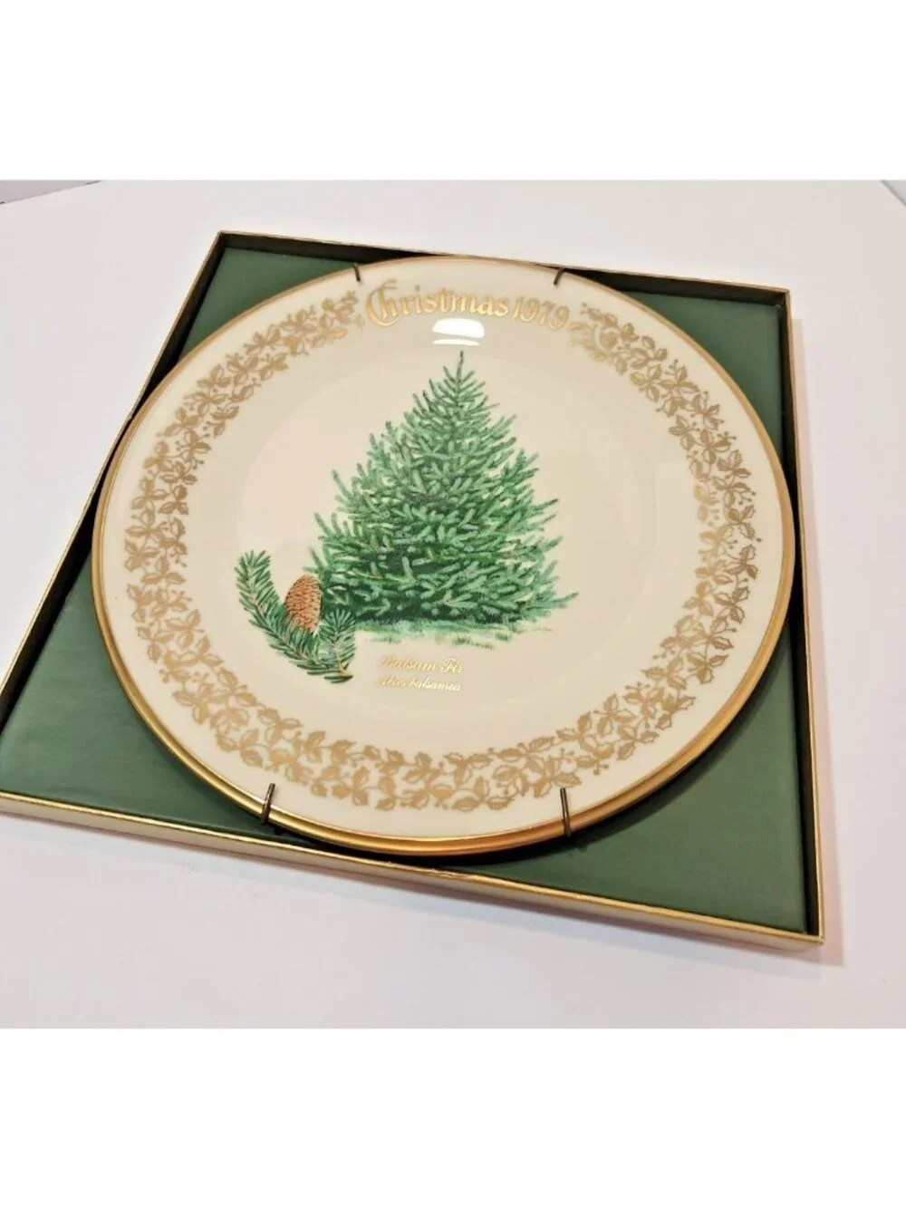Vtg Lenox 1979 Christmas Plate Commemorative Issue Balsam Fir with Box